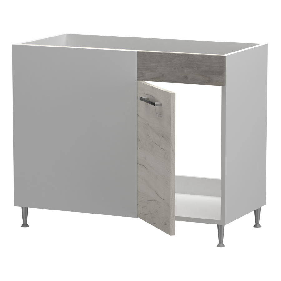 Fanni alsó sarok 1 ajtós vakfiókos mosogatós balos 100 cm széles elem, egyéni