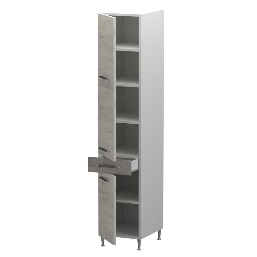 Fanni állószekrény 3 ajtós 1 fiókos jobbos - balos 40 cm széles elem, egyéni