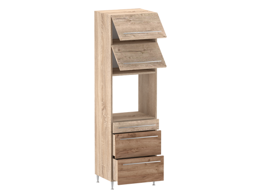 Gréta + állószekrény 3 fiókos 2 felnyílós ajtós sütős 60 cm széles elem, egyéni