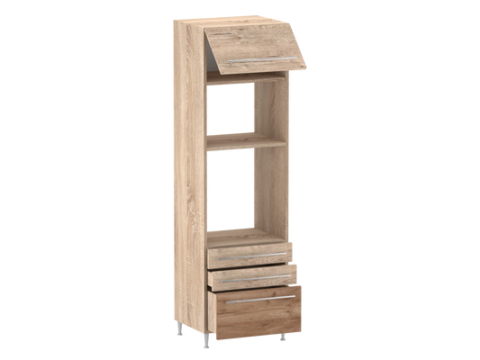 Gréta + állószekrény 3 fiókos 1 felnyílós ajtós sütős - mikrós 60 cm széles elem, egyéni