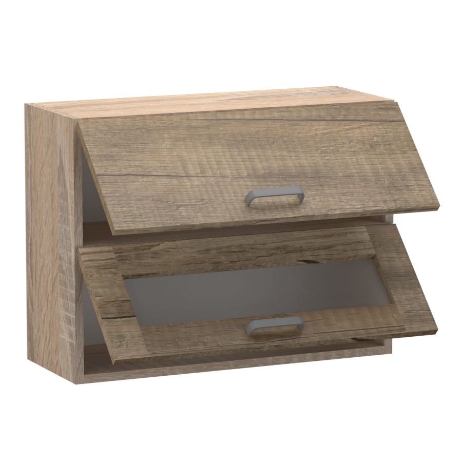 Emma felső 2 felnyíló ajtós üveges 80 cm széles elem, egyéni