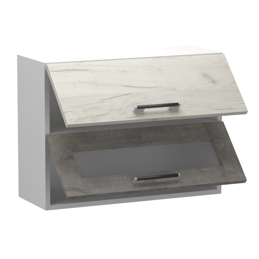 Fanni felső 2 felnyíló ajtós üveges 80 cm széles 72 cm magas elem, egyéni