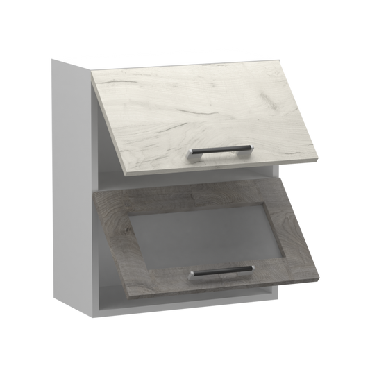 Fanni felső 2 felnyíló ajtós üveges 60 cm széles 72 cm magas elem, egyéni