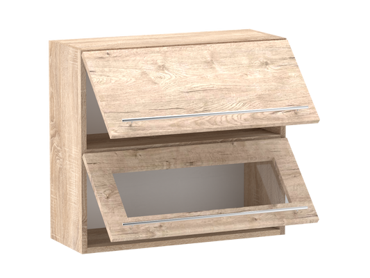 Gréta + felső 2 felnyílós alul üveges 80 cm széles elem, egyéni