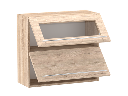 Gréta + felső 2 felnyílós felül üveges 80 cm széles elem, egyéni