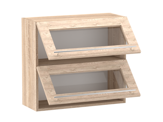 Gréta + felső 2 felnyílós alul felül üveges 80 cm széles elem, egyéni