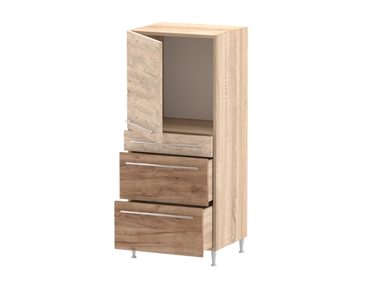 Gréta + középső alsó szekrény 1 ajtós 3 fiókos jobbos - balos 60 cm széles elem, egyéni